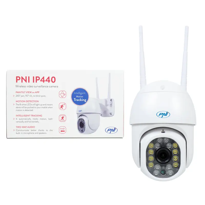 PNI IP440 WiFi PTZ juhtmevaba kaamera, 4MP, digitaalne suum, micro SD pesa, liikumistuvastus, liikumise jälgimine