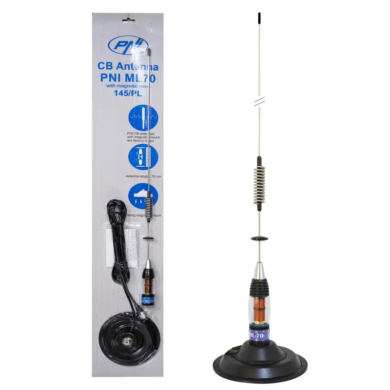 CB antenn PNI ML70, pikkus 70cm, 26-30MHz, 200W, kaasas 145 mm magnet