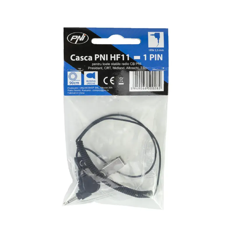 PNI HF11 1-pin 3.5 mm peakomplekt koigile CB PNI raadiojaamadele, President, Midland, Albrecht, TTi