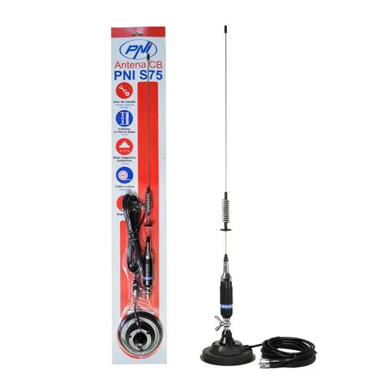 CB PNI S75 antenn liblikkruviga, 26-28MHz, piigi pikkus 54 cm, magnetjalg 125mm kaasas