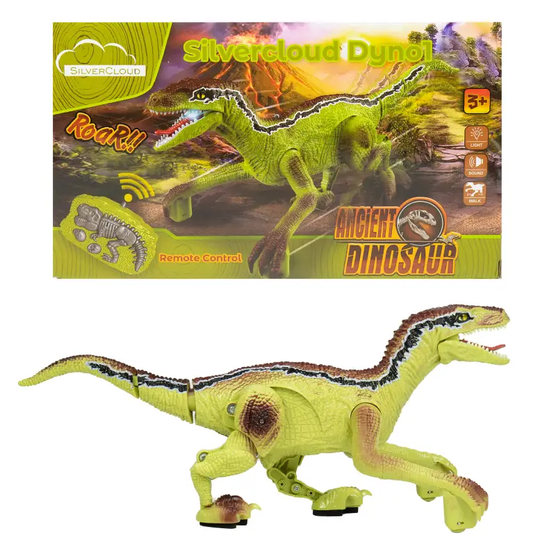 Silvercloud Dyno1 dinosaur toy with remote control, 4 sounds, LED, built-in battery 500mAh