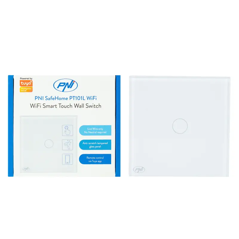 PNI SafeHome PT101L nutikas WiFi puutelüliti, 600W, faasijuhtmega (ilma nullita)