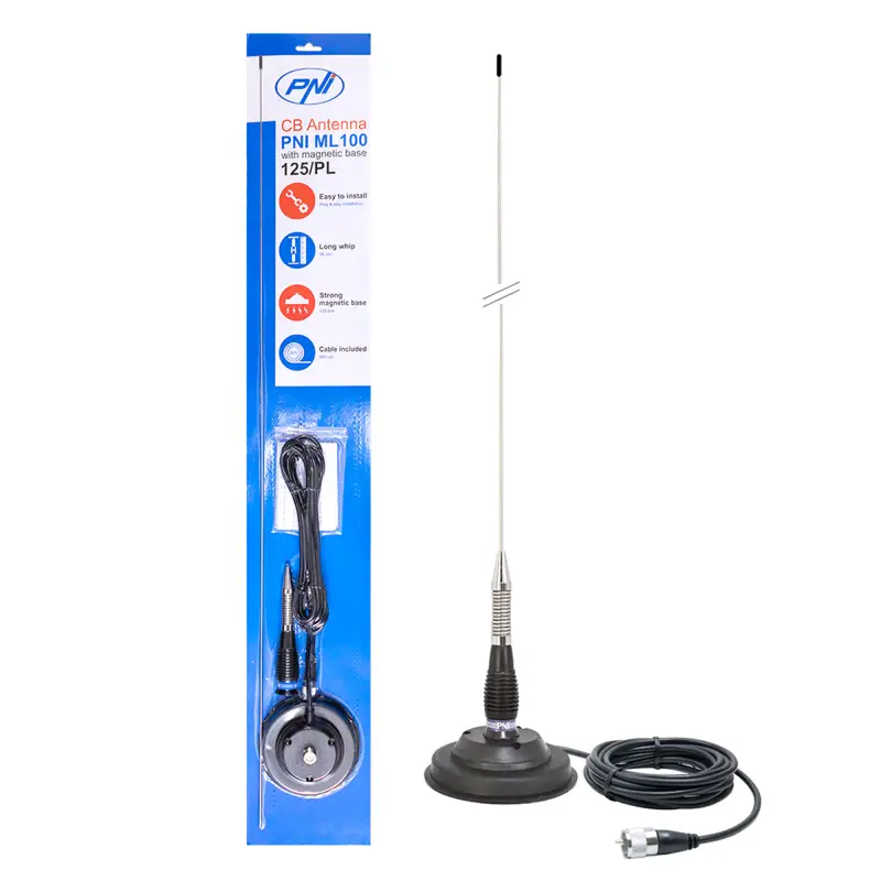 Kast 20 tk CB antenne PNI ML100, pikkus 100 cm, 26-30MHz, 250W, 125mm magnet kaasas