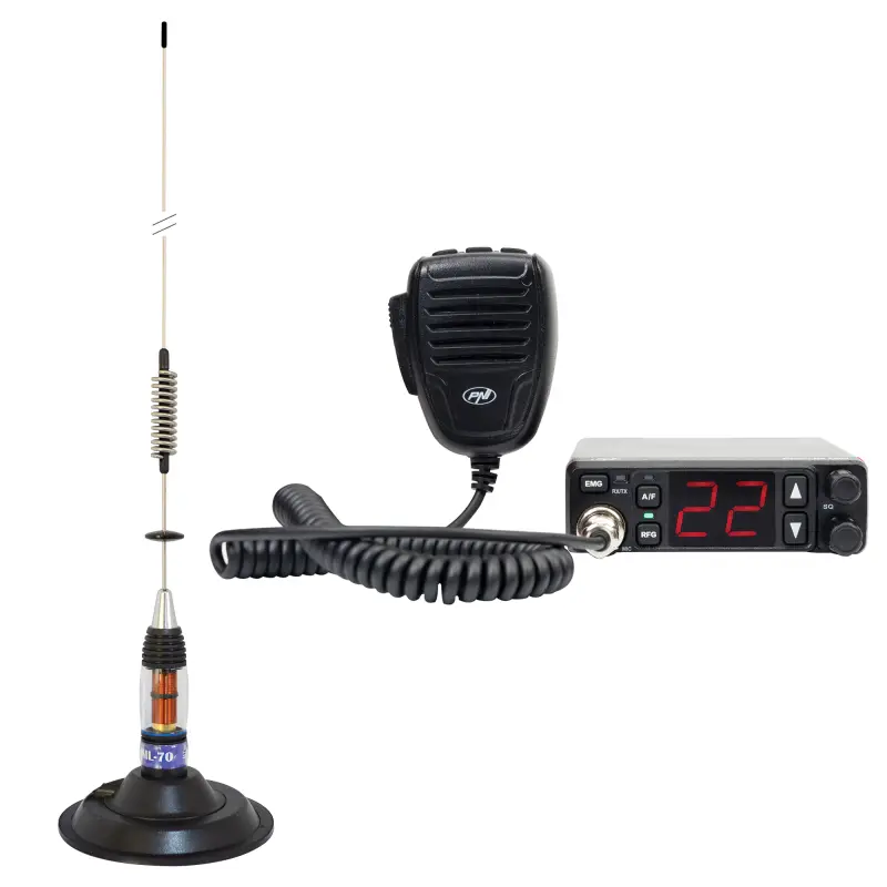 PNI Escort HP 5500 CB raadiojaam koos CB PNI ML70 antenniga, 70cm, koos 145mm magnetalusega