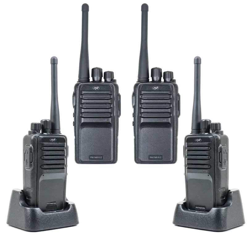 4 PNI PMR R15 kaasaskantava raadiojaama komplekt, 0.5W, 16 kanalit, 1200mAh aku