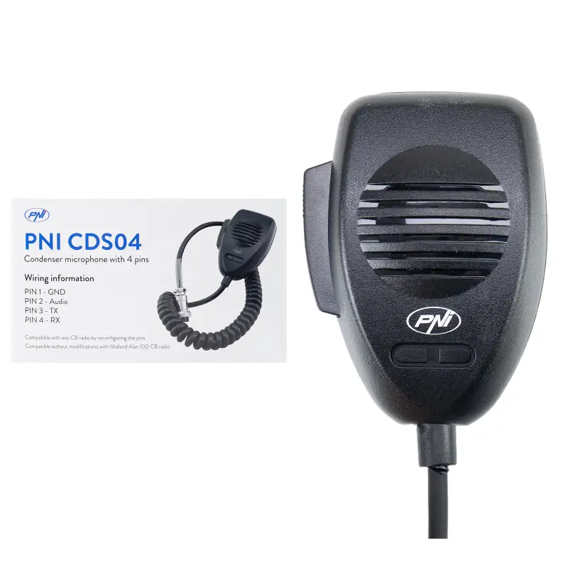 PNI CDS04 4-kontaktiga kondensaatormikrofon CB-raadiojaamale