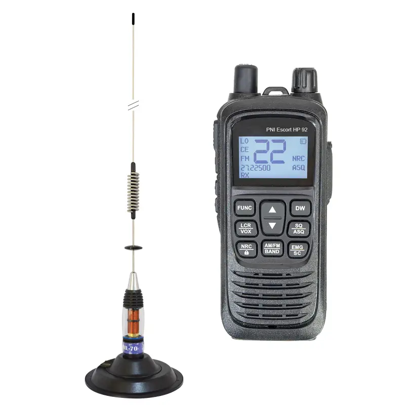 PNI Escort HP 92 kaasaskantav CB-raadiojaama komplekt, 4W, 12-24V AM-FM koos PNI ML70 antenniga ja magnetiga