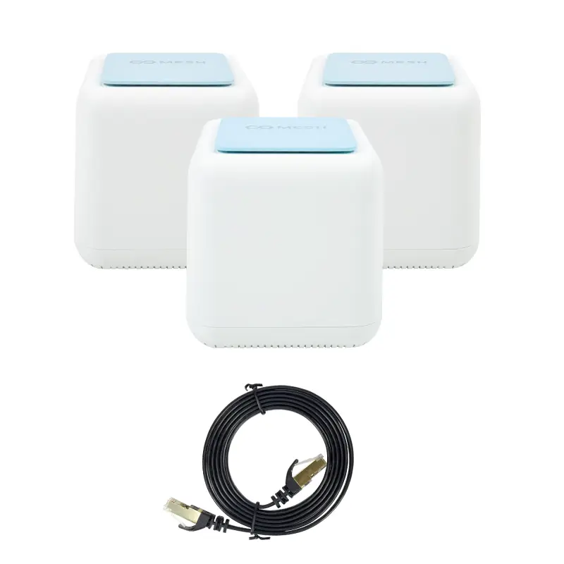 PNI GB1200 Gigabit Wi-Fi Mesh süsteemi pakett ja 1 tk S/STP CAT7 lame võrgukaabel PNI U7015B 1.5m