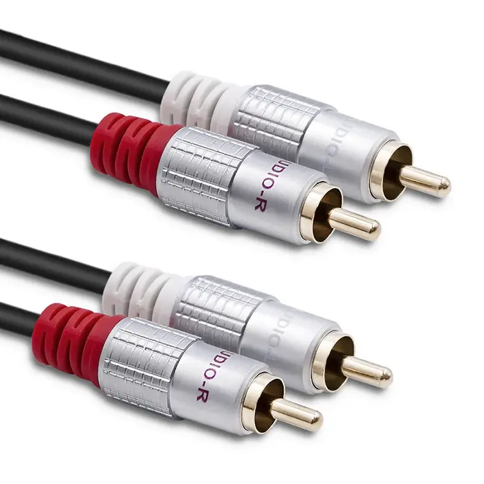 Qoltec Cable 2xRCA male / 2x RCA male 1m Black