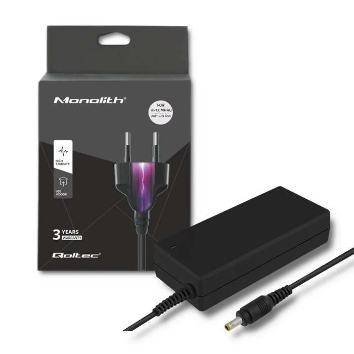 Qoltec Power adapter for HP Compaq 90W 18.5V 4.5A 4.8*1.7 +power cable