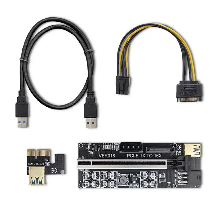 Qoltec Riser PCI-E 1x - 16x USB 3.0 ver. 018 SATA/ PCI-E 6 pin