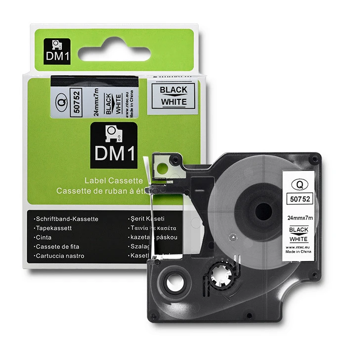 Qoltec Tape for DYMO D1 53713, 53718 24mm x 7m White/Black print