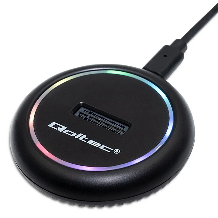 Qoltec M.2 SSD drive docking station SATA NVMe USB-C 2TB