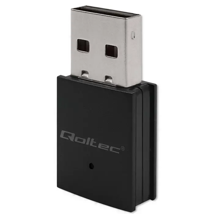 Qoltec Wireless Ultra High Speed Mini Adapter WiFi Standard AC BT 4.0 USB 2.0 600Mbps