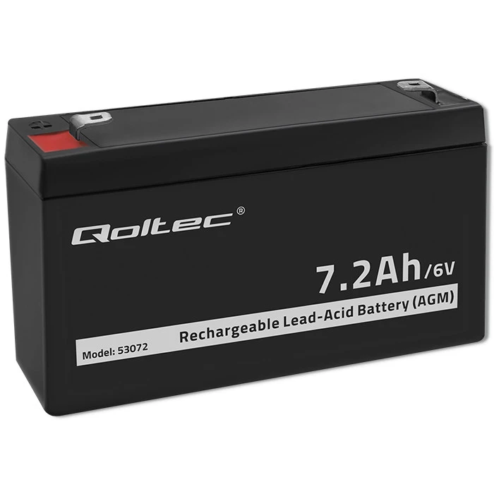 Qoltec AGM battery 6V 7.2 Ah Maintenance-free Efficient LongLife for toys, vehicles