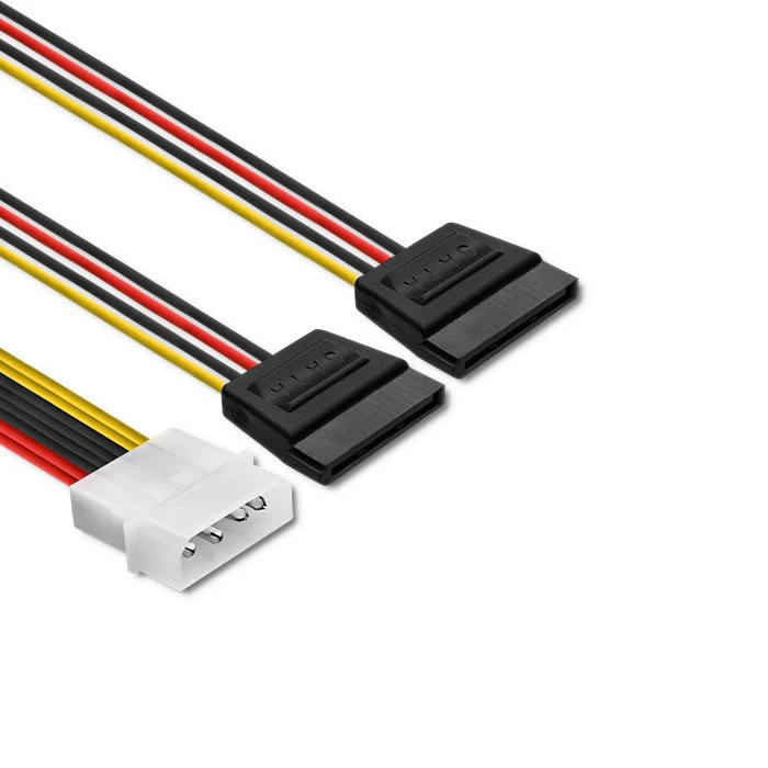 Qoltec Cable adapter POWER MOLEX 2xSATA 0.2m
