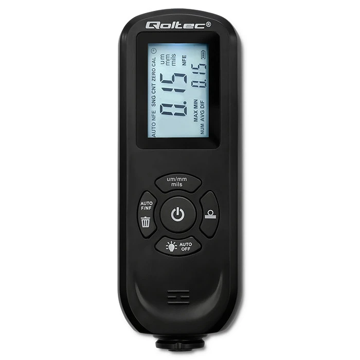 Qoltec Coating thickness gauge with illuminated side LCD 0 ~ 2000um