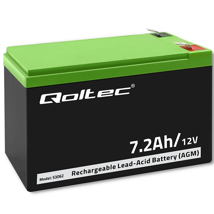 Qoltec AGM battery 12V 7.2 Ah Maintenance-free Efficient LongLife for UPS, security