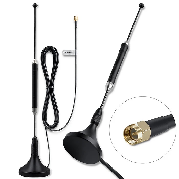 Qoltec 4G LTE antenna with magnetic base 5dBi omnidirectional indoor 600-2700 MHz SMA 3m