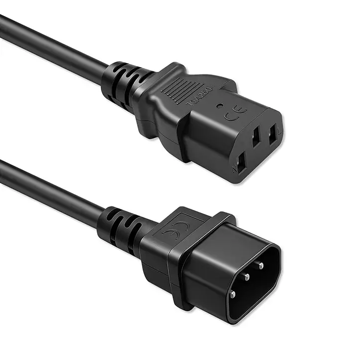 Qoltec Power cable IEC C13 C14 3x1.00mm² Pure copper Cu 2m