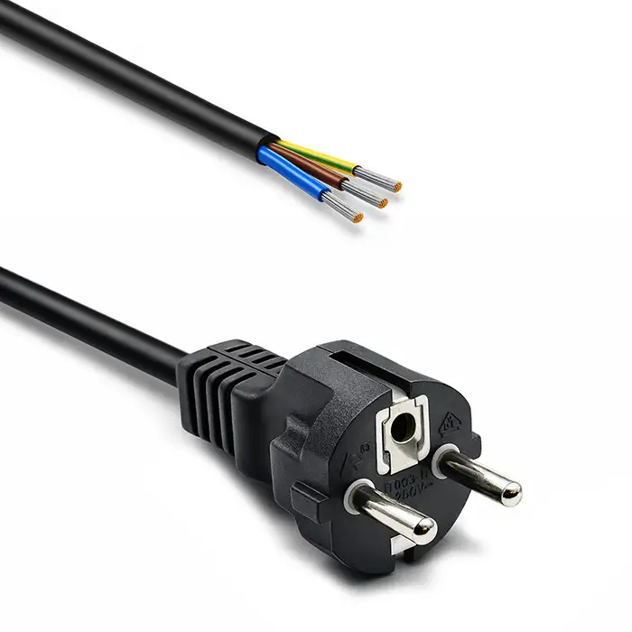 Qoltec SCHUKO CEE 7/7 (E/F) power cable copper Cu stripped and soldered 3x0.75 mm² 3m