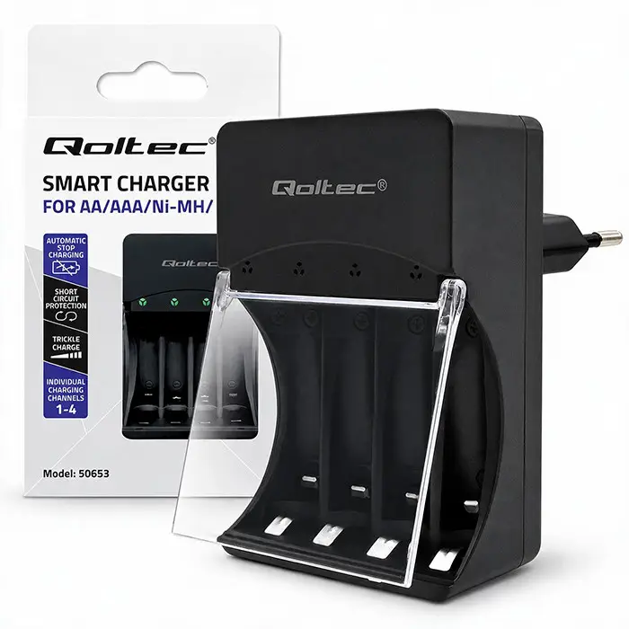 Qoltec Battery Charger for Ni-MH type R03 AAA R6 AA