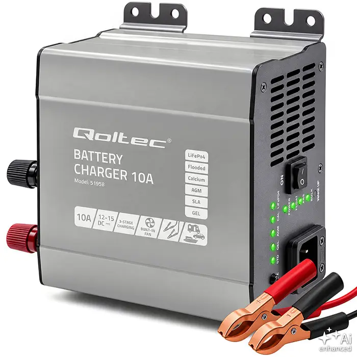 Qoltec nutikas akulaadija Monolith LiFePO4 AGM GEL SLA akudele 10A 12V