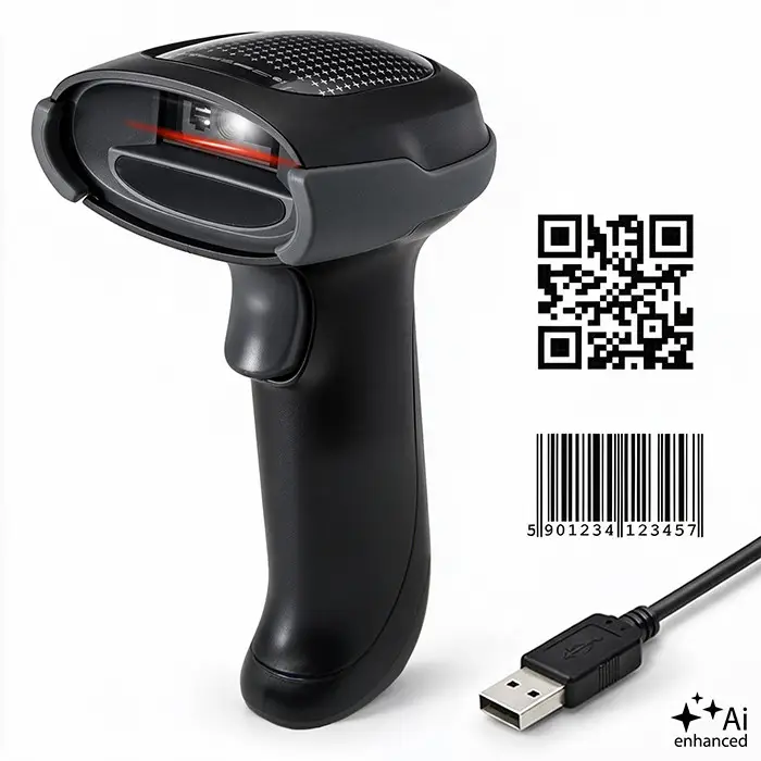 Qoltec täpne vöötkoodilugeja 1D 2D QR EAN USB