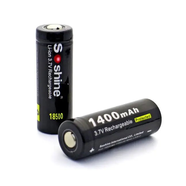 Soshine 18500 1400mAh 3.7V Li-ion akud (2tk) + karp