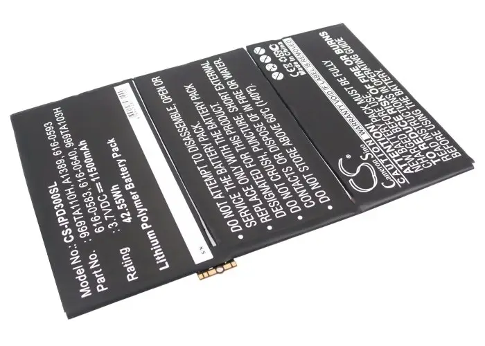 Apple 616-0586, 616-0604, 969TA110H, A1389, 616-0593 tahvelarvuti aku 11500mAh