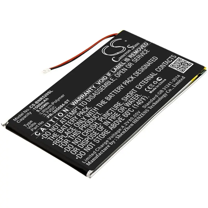 Barnes&Noble BNRV520, GlowLight 3 e-lugeri Li-poly aku 1500mAh