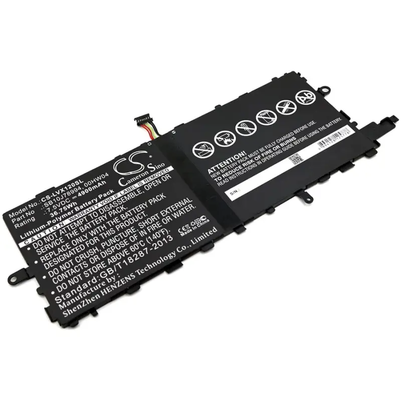Lenovo 00HW044, 00HW045, 00HW046, SB10J78993, SB10J78994 7.5V 4900mAh Li-Polymer Tablet Battery