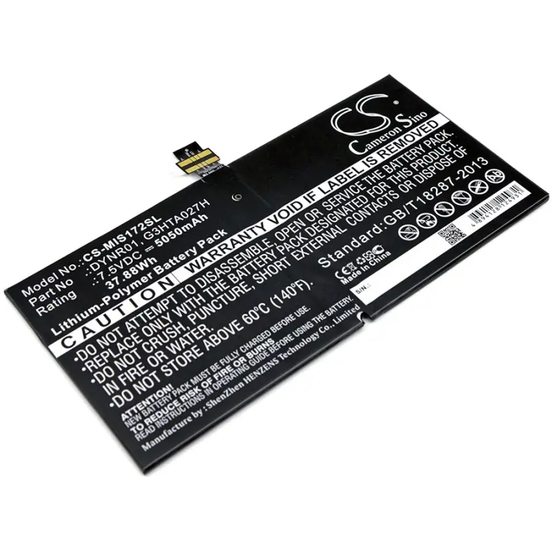 Microsoft Surface Pro 4 DYNR01 7.5V 5050mAh Li-Polymer tablet battery