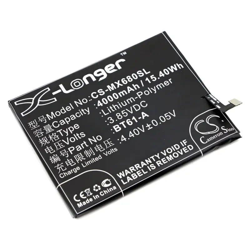 Meizu BT61-A 3.85V 4000mAh Li-Polymer mobiiltelefoni aku