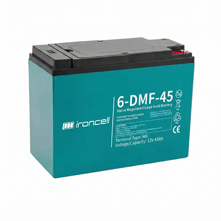 Ironcell 6-DMF-45 süvatühjenev pliiaku 12V 45Ah M6 klemm (e-bike)