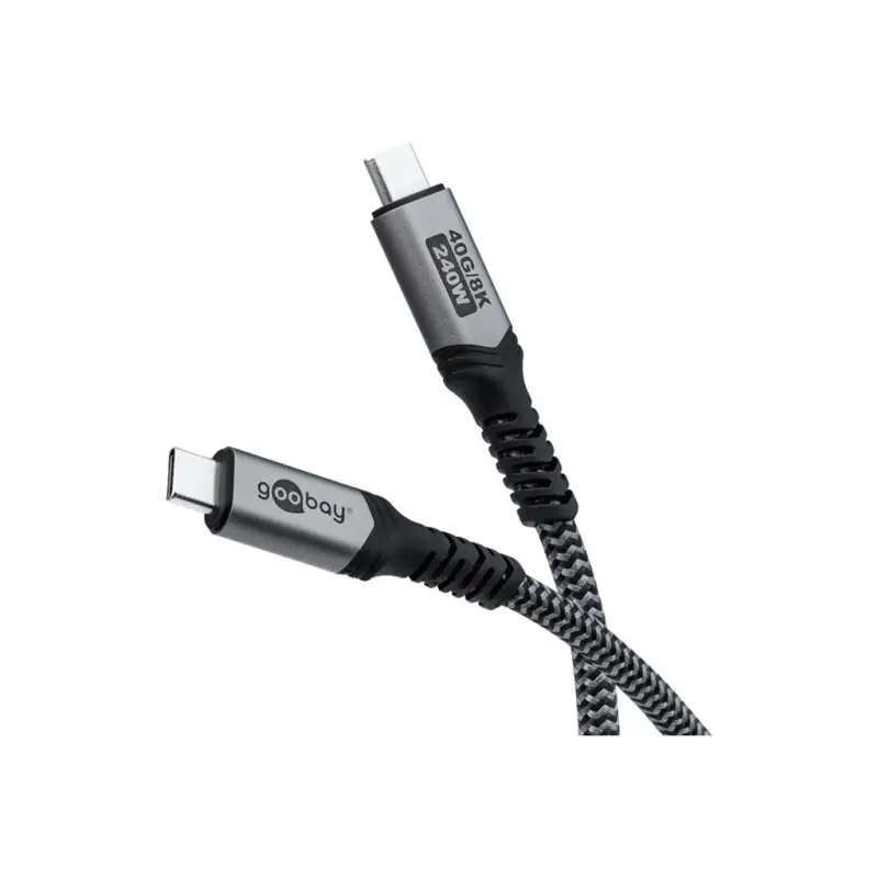 Goobay USB C kaabel USB4 240 W 40 Gbit/s Power Delivery 1,5 m