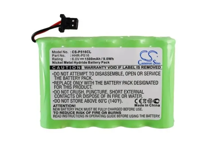 Panasonic HHR-P516, HHR-P516A, TYPE 34, HHR-P516A-1H battery 1500mAh