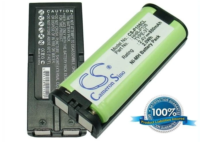 Panasonic HHR-P105, HHR-P105A/1B, TYPE 31, CPH-508 battery 850mAh