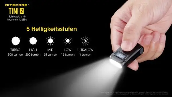 Nitecore TINI 2 võtmehoidja-taskulamp 500 lm (must)