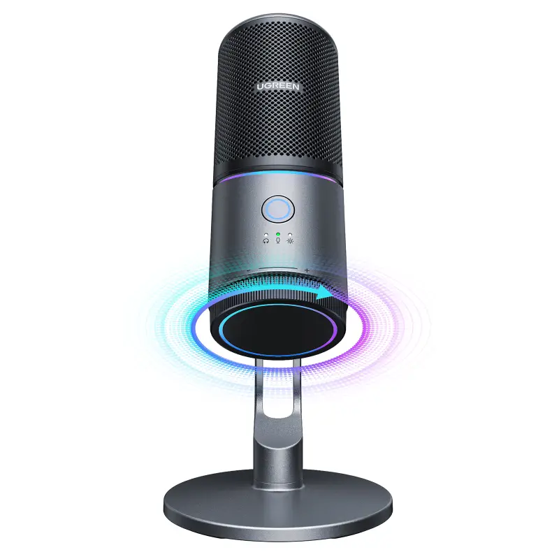 Lauaarvuti USB-C mikrofon 24bit/96kHz RGB-valgustusega