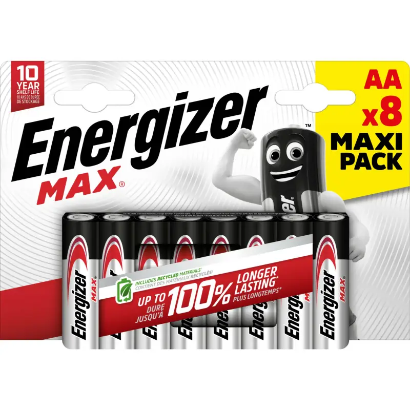 Alkaline battery LR6 (AA) 1.5V E91 2900mAh MAX Energizer 8pcs blister