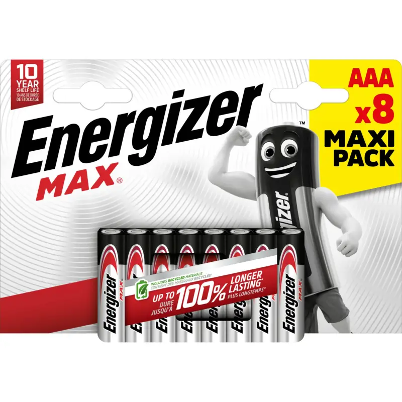 Alkaline battery LR03 (AAA) E92 1.5V 1200mAh MAX Energizer 8pcs blister