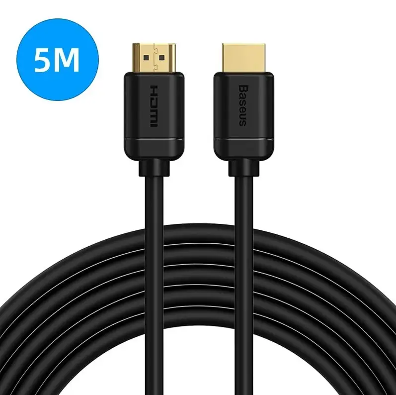 HDMI-HDMI kaabel 5.0m (HDMI 2.0) must 4K 30Hz, BASEUS