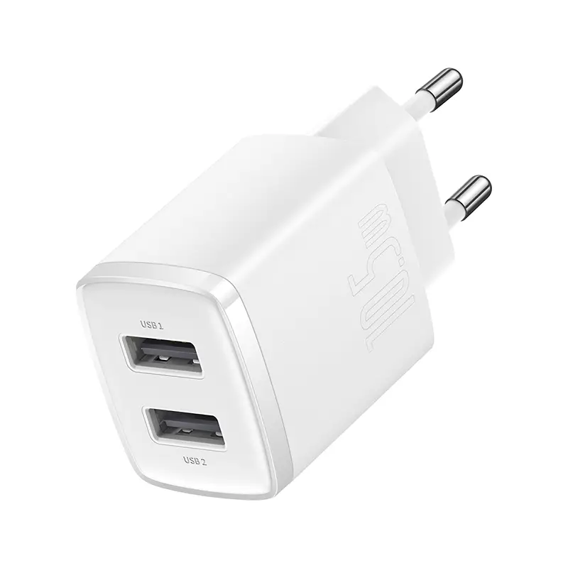 Seinalaadija 10.5W 2xUSB 2.1A, valge