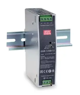 120W DC/DC-muundur 16.8-33.6V:12V 10A, DIN-liistule, MEAN WELL