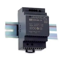60W DC/DC converter 9-36V:24V 2.5A, on the DIN, MEAN WELL