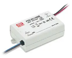 25W ühe väljundiga AC hämardatav LED toiteplokk 700mA 24-36V PFC-ga, hämardusfunktsioon, MEAN WELL