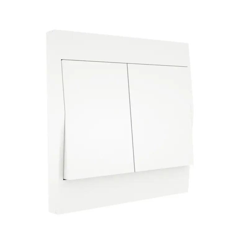 Wireless wall switch, transmitter, works without batteries, kinetic, two buttons