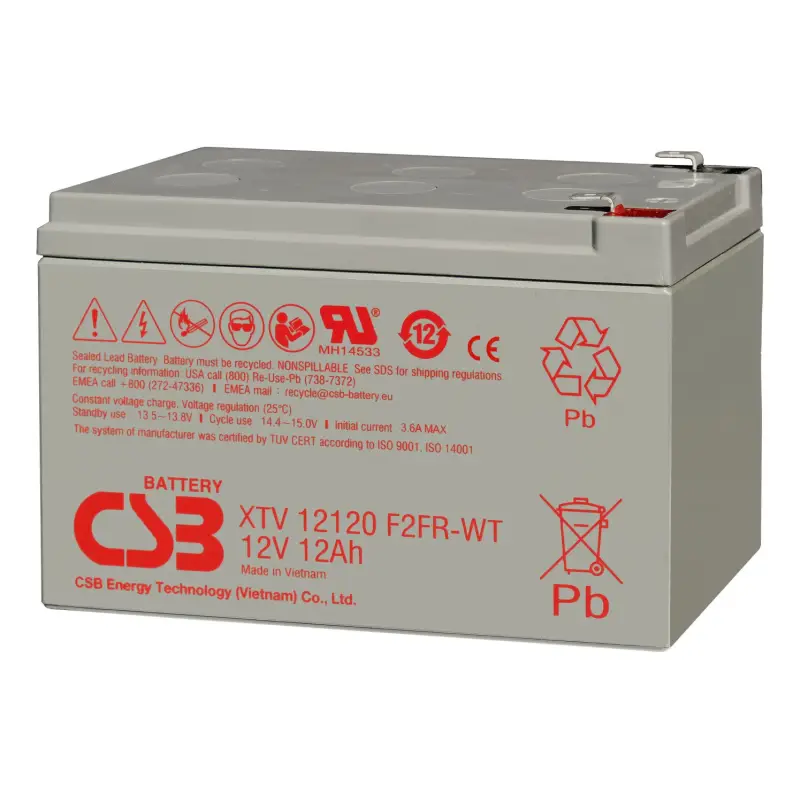 Pliiaku 12V 12Ah F2 Pb (-20℃ ~ 50℃) AGM VRLA CSB