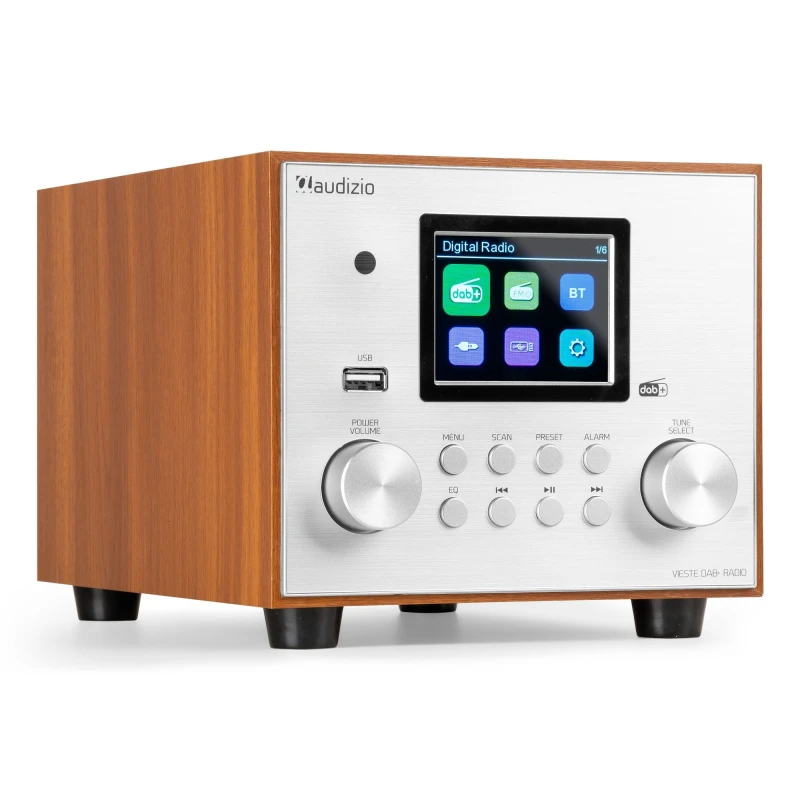 Vieste DAB+ радио с сабвуфером, серебристый